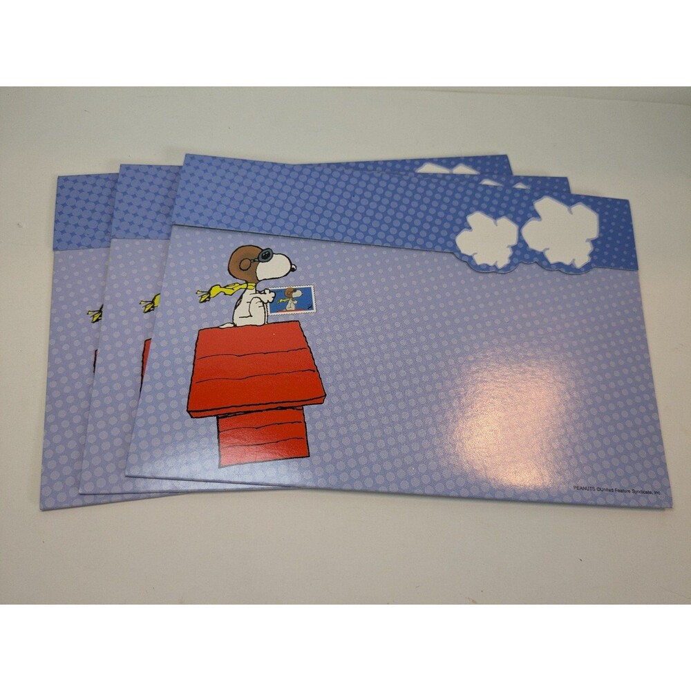 (3) Vintage 2001 Snoopy U.S. Postal Service Stationery Folio